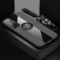 Silikon Hülle Handyhülle Ultra Dünn Schutzhülle Tasche Flexible mit Magnetisch Fingerring Ständer X03L für OnePlus Nord N20 5G Grau