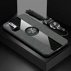 Silikon Hülle Handyhülle Ultra Dünn Schutzhülle Tasche Flexible mit Magnetisch Fingerring Ständer X03L für Xiaomi Redmi Note 10T 5G Grau