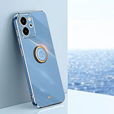 Silikon Hülle Handyhülle Ultra Dünn Schutzhülle Tasche Flexible mit Magnetisch Fingerring Ständer XL1 für Huawei Honor 80 SE 5G Blau