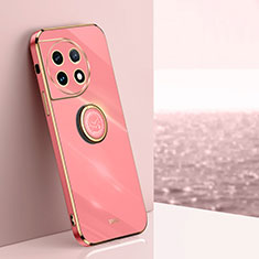 Silikon Hülle Handyhülle Ultra Dünn Schutzhülle Tasche Flexible mit Magnetisch Fingerring Ständer XL1 für OnePlus 11R 5G Pink
