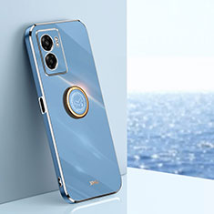 Silikon Hülle Handyhülle Ultra Dünn Schutzhülle Tasche Flexible mit Magnetisch Fingerring Ständer XL1 für Realme Narzo 50 5G Blau