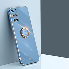 Silikon Hülle Handyhülle Ultra Dünn Schutzhülle Tasche Flexible mit Magnetisch Fingerring Ständer XL1 für Samsung Galaxy A51 4G Blau