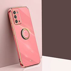 Silikon Hülle Handyhülle Ultra Dünn Schutzhülle Tasche Flexible mit Magnetisch Fingerring Ständer XL1 für Samsung Galaxy Note 20 5G Pink