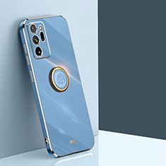 Silikon Hülle Handyhülle Ultra Dünn Schutzhülle Tasche Flexible mit Magnetisch Fingerring Ständer XL1 für Samsung Galaxy Note 20 Ultra 5G Blau