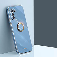 Silikon Hülle Handyhülle Ultra Dünn Schutzhülle Tasche Flexible mit Magnetisch Fingerring Ständer XL1 für Samsung Galaxy S20 FE 5G Blau