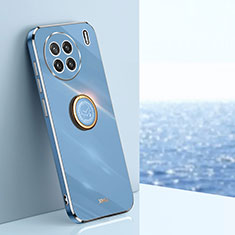 Silikon Hülle Handyhülle Ultra Dünn Schutzhülle Tasche Flexible mit Magnetisch Fingerring Ständer XL1 für Vivo X90 5G Blau