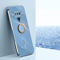 Silikon Hülle Handyhülle Ultra Dünn Schutzhülle Tasche Flexible mit Magnetisch Fingerring Ständer XL1 für Xiaomi Black Shark 4S Pro 5G Blau