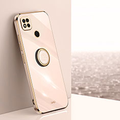Silikon Hülle Handyhülle Ultra Dünn Schutzhülle Tasche Flexible mit Magnetisch Fingerring Ständer XL1 für Xiaomi POCO C3 Gold