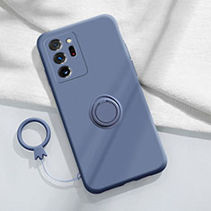 Silikon Hülle Handyhülle Ultra Dünn Schutzhülle Tasche Flexible mit Magnetisch Fingerring Ständer YK1 für Samsung Galaxy Note 20 Ultra 5G Lavendel Grau