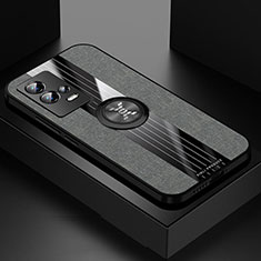Silikon Hülle Handyhülle Ultra Dünn Schutzhülle Tasche Flexible mit Magnetisch Fingerring Ständer Z01 für Vivo iQOO 8 5G Grau
