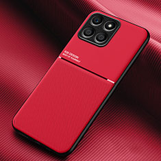 Silikon Hülle Handyhülle Ultra Dünn Schutzhülle Tasche Flexible mit Magnetisch für Huawei Honor X6a Rot