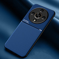 Silikon Hülle Handyhülle Ultra Dünn Schutzhülle Tasche Flexible mit Magnetisch für Huawei Honor X9b 5G Blau