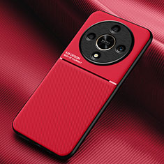 Silikon Hülle Handyhülle Ultra Dünn Schutzhülle Tasche Flexible mit Magnetisch für Huawei Honor X9b 5G Rot