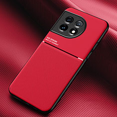 Silikon Hülle Handyhülle Ultra Dünn Schutzhülle Tasche Flexible mit Magnetisch für OnePlus 11R 5G Rot
