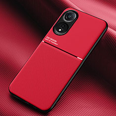 Silikon Hülle Handyhülle Ultra Dünn Schutzhülle Tasche Flexible mit Magnetisch für Oppo A38 Rot
