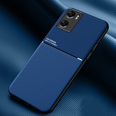 Silikon Hülle Handyhülle Ultra Dünn Schutzhülle Tasche Flexible mit Magnetisch für Oppo A57e Blau