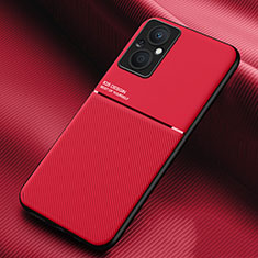 Silikon Hülle Handyhülle Ultra Dünn Schutzhülle Tasche Flexible mit Magnetisch für Oppo A96 5G Rot
