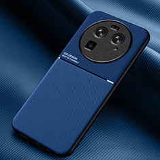 Silikon Hülle Handyhülle Ultra Dünn Schutzhülle Tasche Flexible mit Magnetisch für Oppo Find X6 5G Blau
