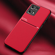 Silikon Hülle Handyhülle Ultra Dünn Schutzhülle Tasche Flexible mit Magnetisch für Oppo Reno7 4G Rot