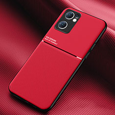 Silikon Hülle Handyhülle Ultra Dünn Schutzhülle Tasche Flexible mit Magnetisch für Oppo Reno7 SE 5G Rot