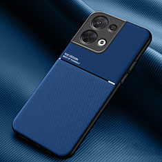 Silikon Hülle Handyhülle Ultra Dünn Schutzhülle Tasche Flexible mit Magnetisch für Oppo Reno8 5G Blau