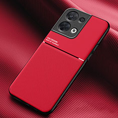 Silikon Hülle Handyhülle Ultra Dünn Schutzhülle Tasche Flexible mit Magnetisch für Oppo Reno8 5G Rot