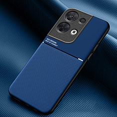 Silikon Hülle Handyhülle Ultra Dünn Schutzhülle Tasche Flexible mit Magnetisch für Oppo Reno8 Pro+ Plus 5G Blau