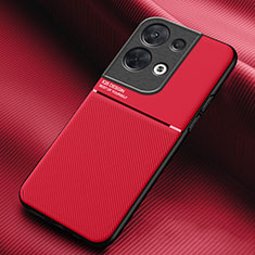 Silikon Hülle Handyhülle Ultra Dünn Schutzhülle Tasche Flexible mit Magnetisch für Oppo Reno8 Pro+ Plus 5G Rot