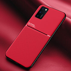 Silikon Hülle Handyhülle Ultra Dünn Schutzhülle Tasche Flexible mit Magnetisch für Samsung Galaxy A02s Rot