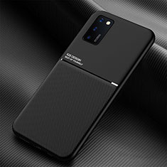 Silikon Hülle Handyhülle Ultra Dünn Schutzhülle Tasche Flexible mit Magnetisch für Samsung Galaxy A02s Schwarz