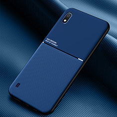 Silikon Hülle Handyhülle Ultra Dünn Schutzhülle Tasche Flexible mit Magnetisch für Samsung Galaxy A10 Blau