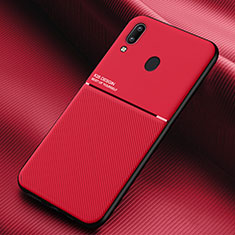 Silikon Hülle Handyhülle Ultra Dünn Schutzhülle Tasche Flexible mit Magnetisch für Samsung Galaxy A30 Rot