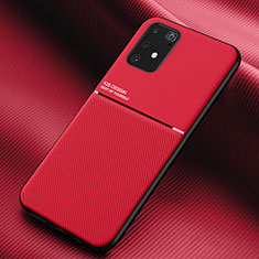 Silikon Hülle Handyhülle Ultra Dünn Schutzhülle Tasche Flexible mit Magnetisch für Samsung Galaxy A91 Rot