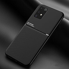 Silikon Hülle Handyhülle Ultra Dünn Schutzhülle Tasche Flexible mit Magnetisch für Samsung Galaxy A91 Schwarz