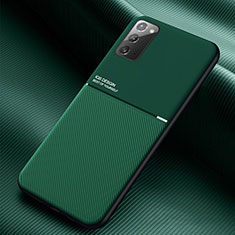 Silikon Hülle Handyhülle Ultra Dünn Schutzhülle Tasche Flexible mit Magnetisch für Samsung Galaxy Note 20 5G Grün