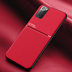 Silikon Hülle Handyhülle Ultra Dünn Schutzhülle Tasche Flexible mit Magnetisch für Samsung Galaxy Note 20 5G Rot