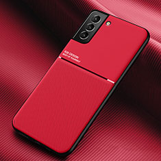 Silikon Hülle Handyhülle Ultra Dünn Schutzhülle Tasche Flexible mit Magnetisch für Samsung Galaxy S21 Plus 5G Rot
