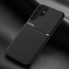Silikon Hülle Handyhülle Ultra Dünn Schutzhülle Tasche Flexible mit Magnetisch für Samsung Galaxy S21 Ultra 5G Schwarz