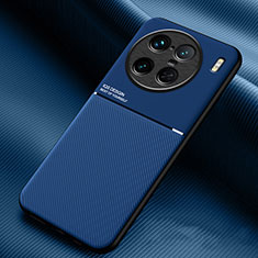 Silikon Hülle Handyhülle Ultra Dünn Schutzhülle Tasche Flexible mit Magnetisch für Vivo X90 Pro+ Plus 5G Blau