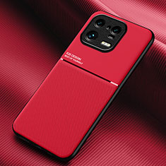 Silikon Hülle Handyhülle Ultra Dünn Schutzhülle Tasche Flexible mit Magnetisch für Xiaomi Mi 13 Pro 5G Rot