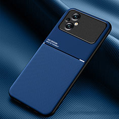 Silikon Hülle Handyhülle Ultra Dünn Schutzhülle Tasche Flexible mit Magnetisch für Xiaomi Poco M5 4G Blau