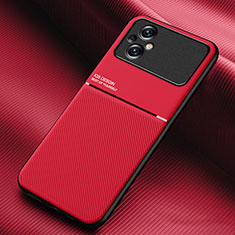 Silikon Hülle Handyhülle Ultra Dünn Schutzhülle Tasche Flexible mit Magnetisch für Xiaomi Poco M5 4G Rot