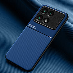 Silikon Hülle Handyhülle Ultra Dünn Schutzhülle Tasche Flexible mit Magnetisch für Xiaomi Redmi K70 Pro 5G Blau