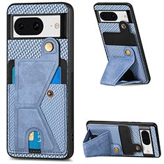 Silikon Hülle Handyhülle Ultra Dünn Schutzhülle Tasche Flexible mit Magnetisch S01D für Google Pixel 8 5G Blau