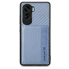 Silikon Hülle Handyhülle Ultra Dünn Schutzhülle Tasche Flexible mit Magnetisch S01D für Huawei Honor 90 Lite 5G Blau