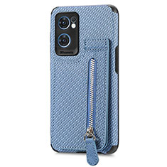 Silikon Hülle Handyhülle Ultra Dünn Schutzhülle Tasche Flexible mit Magnetisch S01D für Oppo Find X5 Lite 5G Blau