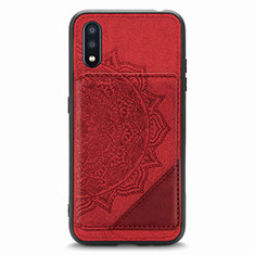 Silikon Hülle Handyhülle Ultra Dünn Schutzhülle Tasche Flexible mit Magnetisch S01D für Samsung Galaxy A01 SM-A015 Rot