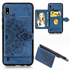 Silikon Hülle Handyhülle Ultra Dünn Schutzhülle Tasche Flexible mit Magnetisch S01D für Samsung Galaxy A10 Blau