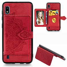Silikon Hülle Handyhülle Ultra Dünn Schutzhülle Tasche Flexible mit Magnetisch S01D für Samsung Galaxy A10 Rot