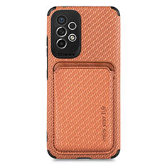 Silikon Hülle Handyhülle Ultra Dünn Schutzhülle Tasche Flexible mit Magnetisch S01D für Samsung Galaxy A33 5G Braun